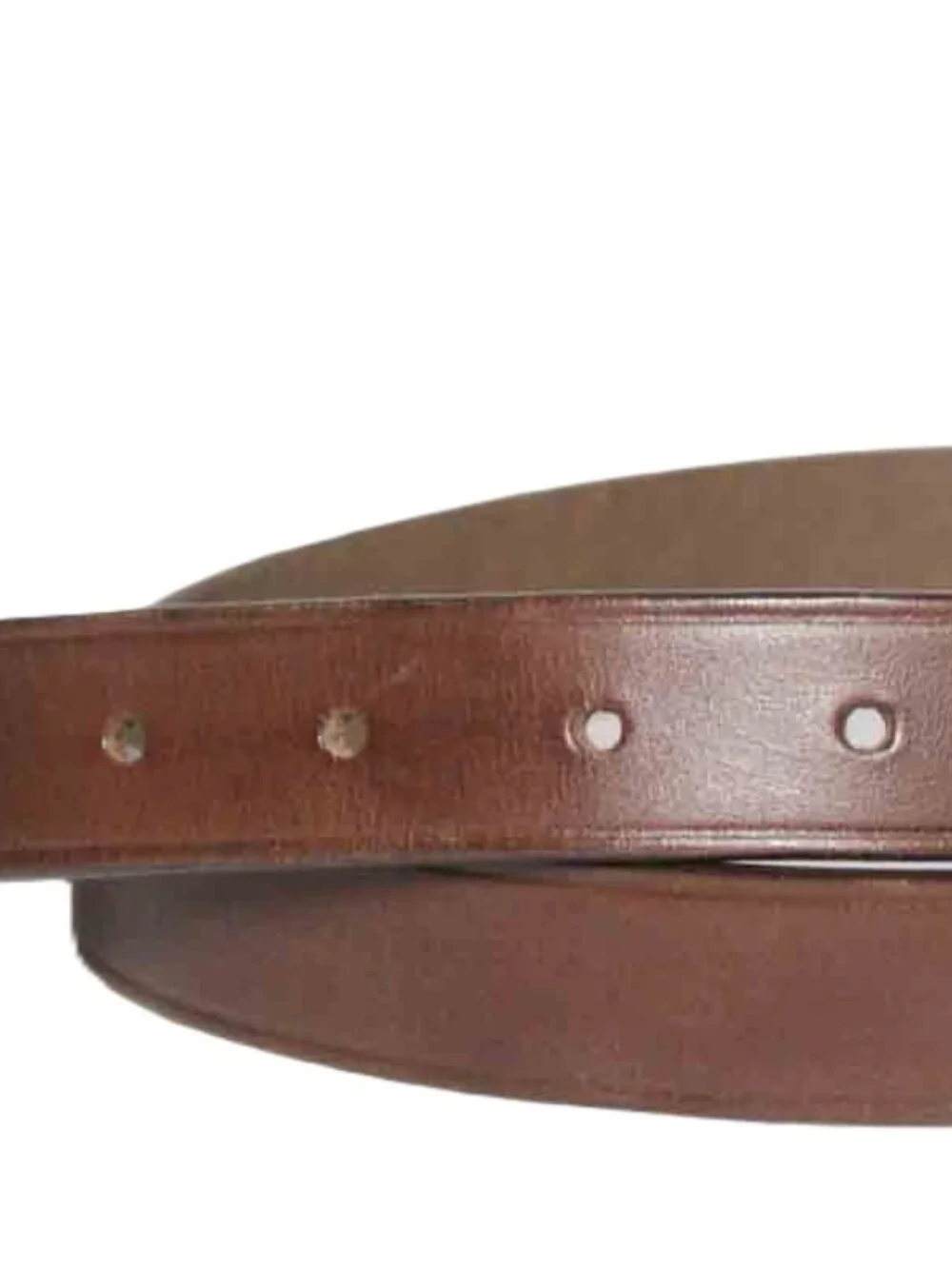 Vintage Boy's Brown Leather Dress Belt Brass Buckle Size 28 FITS 26